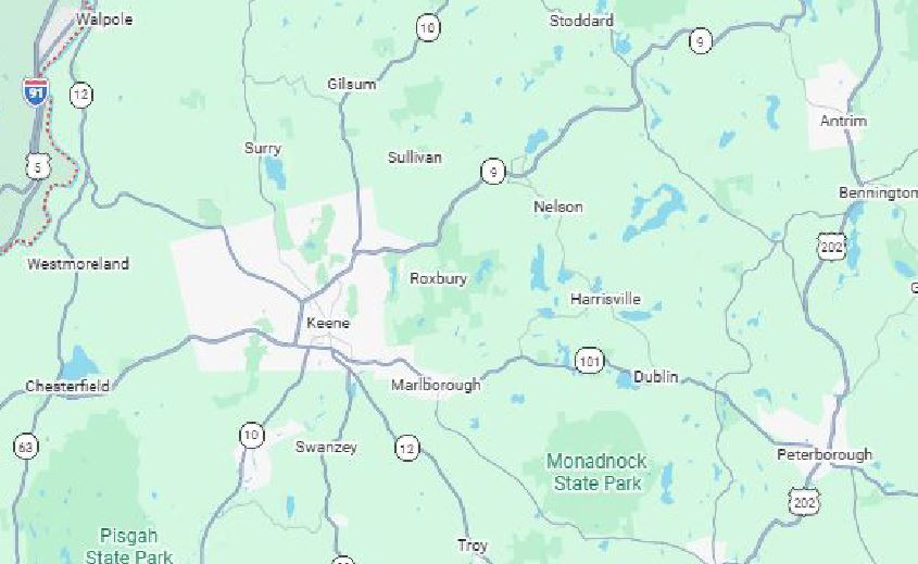 Map of the Allegiant Plumbing and Heating service area